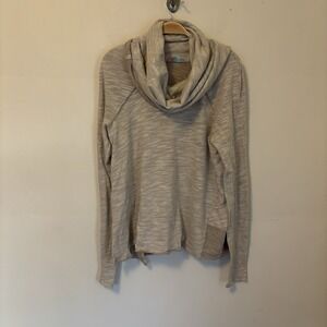Free People FP‎ Beach Two Body Corps Deux Cowl Neck Top Oversized One Size Cream